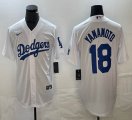 Nike Los Angeles Dodgers #18 Yoshinobu Yamamoto white majestic baseball jerseys 01