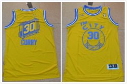 Golden State Warriors Gold #30 Stephen Curry throwback nba Jerseys