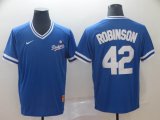 Nike Los Angeles Dodgers #42 Jackie Robinson Blue throwback baseball jersey