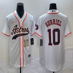 Nike Houston Astros #10 Yuli Gurriel white majestic baseball jerseys Joint name -BD 02