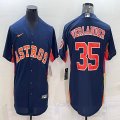 Nike Houston Astros #35 Justin Verlande dark blue baseball jerseys -BD