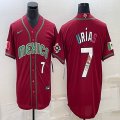 2023 World Cup Mexico #7 Julio Urias red blank majestic baseball jerseys 20