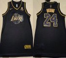 Youth Nike Los Angeless Lakers #24 Kobe Bryant black fashion basketball Jerseys-XD