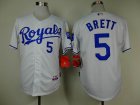 Kansas Royals 5 George Brett white baseball jerseys