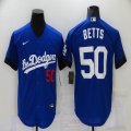 New Nike Los Angeles Dodgers #50 Mookie Betts blue majestic baseball Jersey