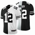 New England Patriots #12 Tom Brady white black Split Nike Color Rush Limited Jersey