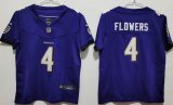 Women Nike Baltimore Ravens #34 Zay Flowers purple Color Rush Limited Jersey