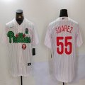 Nike Philadelphia Phillies #55 Ranger Suarez white majestic baseball jerseys Joint name-BD 01