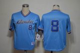 Mlb Milwaukee Brewers 8 Braun throwback skyblue jerseys