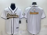 Nike Pittsburgh Steelers blank white baseball jerseys Joint name-BD 01