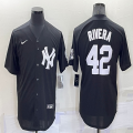 Nike New York Yankees #42 Rivera black throwback majestic baseball Jerseys-BD