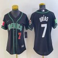 Women 2023 World Cup Mexico #7 Julio Urias black majestic baseball jerseys