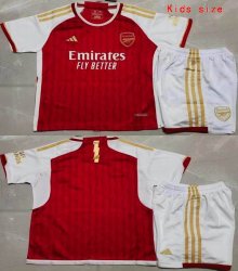 2023-2024 Arsenal Club red white kid soccer jerseys home-GD