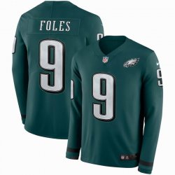 Eagles #9 Nick Foles green nike Color Rush Limited Jersey long sleeves