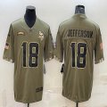 Nike Dallas Vikings #18 Justin Jefferson Salute to Service Retired Limited Jersey-BD