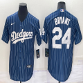 Nike Los Angeles Dodgers #24 Kobe Bryant blue throwback majestic baseball Jersey-BD