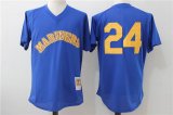 Seattle Mariners #24 Ken Griffey Blue gold throwback mlb baseball jersey