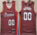 Nike Portland Trail Blazers #00 Carmelo Anthony brown NBA Jerseys City Version-XD