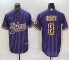 Nike Los Angeless Lakers #8 Kobe Bryant purple baseball jerseys Joint name-BD 03