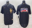 Nike New York Mets blank black majestic baseball jerseys 01