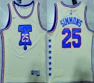 Nike Philadelphia 76ers #25 Ben Simmons beige red basketball Jersey-XD