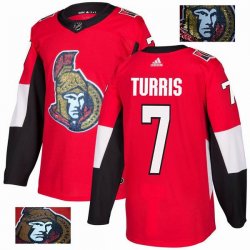 Custom Adidas Ottawa Senators #7 Turris Red hockey jersey