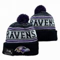 2024 Baltimore Ravens black purple white NFL Sports Cuffed Knit Hats 01