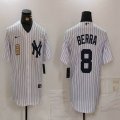 New York Yankees #8 Yogi Berra white baseball jerseys-BD 01