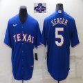 2023 Champions Nike Texas Rangers #5 Seager blue majestic baseball jerseys