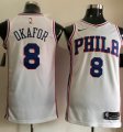 Nike Philadelphia 76ers #8 Jahlil Okafor white nba jersey-QLM