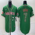 2023 World Cup Mexico #7 Julio Urias green red majestic baseball jerseys 184