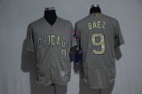 Chicago Cubs #9 Javier Baez gray gold Flexbase Authentic Collection Jersey