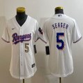 Youth Nike Texas Rangers #5 Seager white majestic baseball jerseys 01