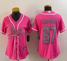 Women Nike Detroit Lions #87 Sam Laporta pink baseball jerseys Joint name-BD