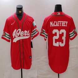 Nike San Francisco 49ers #23 Christian McCaffrey red baseball jersey Joint name-BD 03