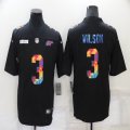 Denver Broncos #3 Russell Wilson black orange fashion Color Rush Limited Jersey rainbow version -BD