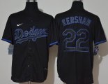 Nike Los Angeles Dodgers #22 Clayton Kershaw black majestic baseball jersey-WL