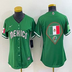 Women 2023 World Cup Mexico blank green majestic baseball jerseys (23)