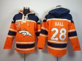 Denver Broncos 28 Montee Ball orange nfl Hooded Sweatshirt