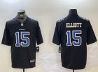 Nike Dallas Cowboys #15 Ezekiel Elliott black throwback Color Rush Limited Jersey 02