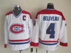 Montreal Canadiens #4 Jean Beliveau CCM white Ice Hockey Jersey C patch