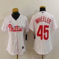 Women Nike Philadelphia Phillies #45 Zack Wheeler white majestic baseball jersey