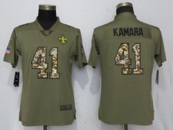 Women Nike Orleans Saints 41 Kamara Olive Camo Carson 2017 Salute to Service Elite Player