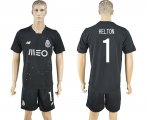 2016-2017 Oporto Club HELTON #1 black soccer jersey away