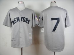 New York Yankees 7# Mickey Mantle Heather Grey Baseball jersey