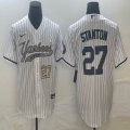 Nike New York Yankees #27 Giancarlo Stanton white majestic baseball Jersey Joint name 01