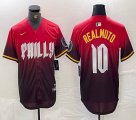 Nike Philadelphia Phillies #10 J.T. Realmuto red majestic baseball jersey city version