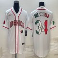 2023 World Cup Mexico #34 Fernando Valenzuela white majestic baseball jerseys 10