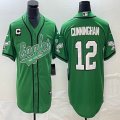 Nike Philadelphia Eagles #12 Randall Cunningham Green baseball jerseys Joint name C patch BD