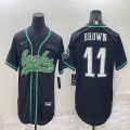 Nike Philadelphia Eagles #11 Carson A.J. Brown black baseball jerseys Joint name-BD